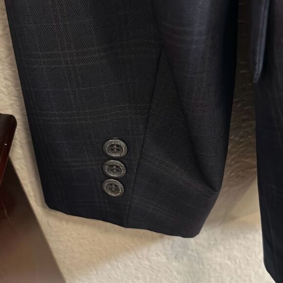 Grand Prix navy blue, horizontal and vertical lines size 14 slim youth - Picture 11 of 16